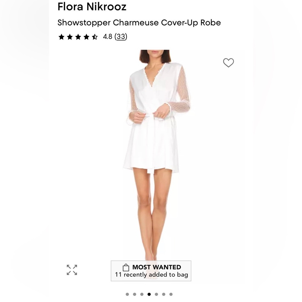 Flora Nikrooz Showstopper Charmeuse Cover-Up Robe small - Picture 4 of 5